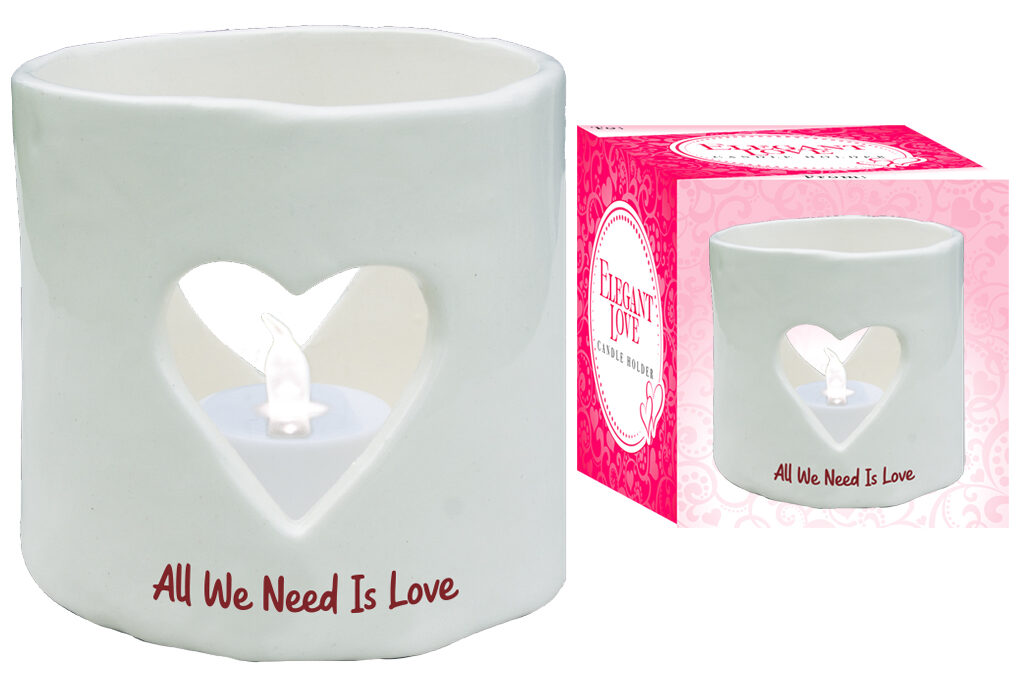 Love Ceramic Candle Holder with Tealight