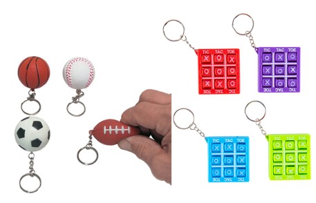 Tic Tac Toe or Sports Ball Keychain