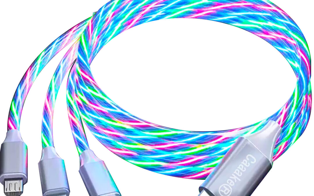 Multicolor 3-WAY LED USB Charger Cord