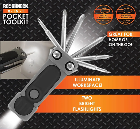 Pocket Tool Set w/ Folding Bits & Light