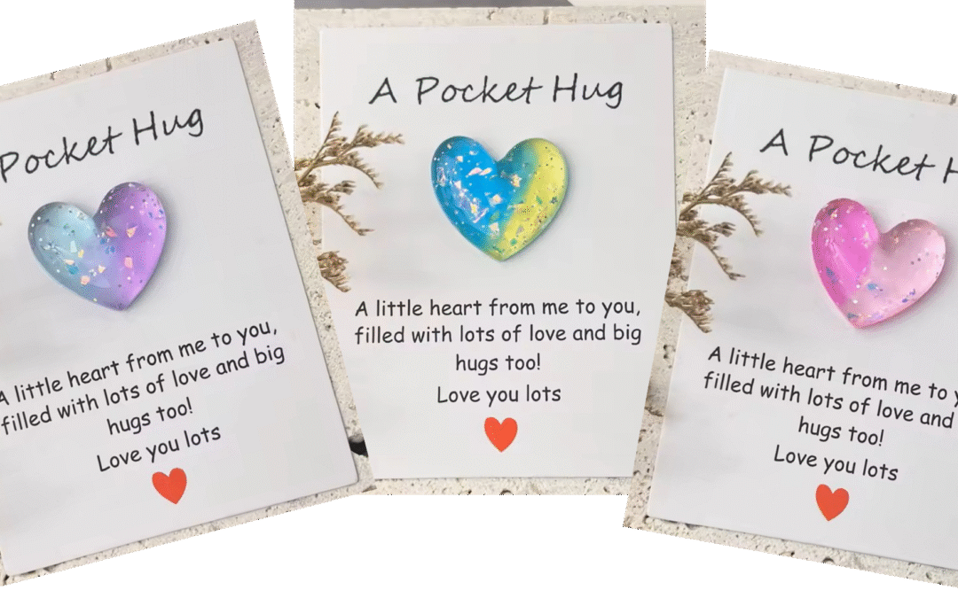 Heart Pocket Hug with Saying